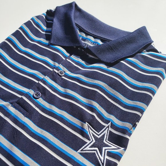 Dallas Cowboys Authentic Stripe Polo w/ Star Logo - Picture 3 of 5